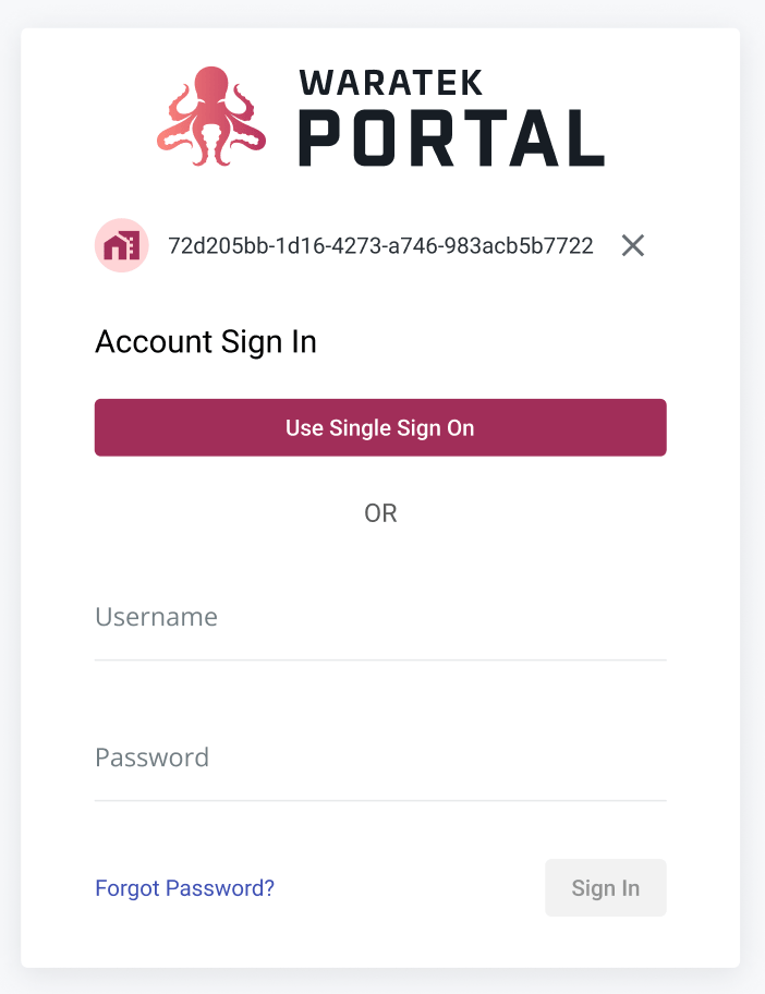 Portal login page showing the new Use Single Sign On button