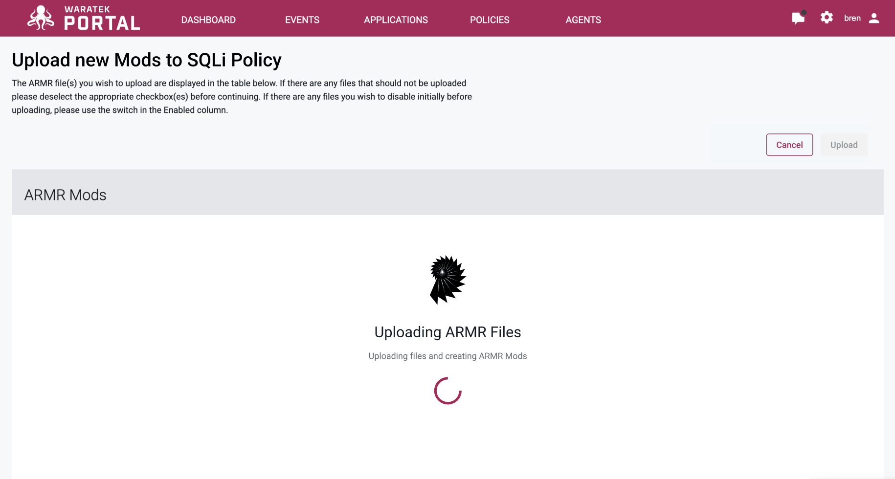 Screenshot of the redesigned ARMR Mod upload experience with feedback messages